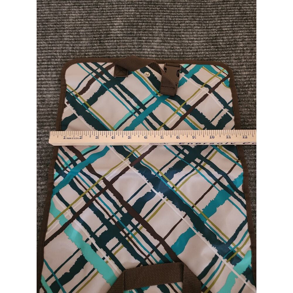 Thirty-One Sea Plaid Uptown Jewelry Bag Travel Cosmetic 12-Pocket Organizer - Picture 6 of 6